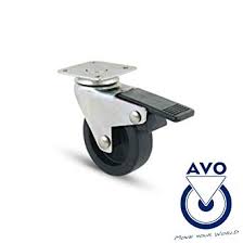 RUOTA 60 GIREVOLE CON FRENO GOMMA GRIGIA LEGGERA SC220BIS AVO