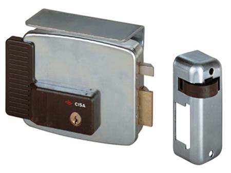 SERRATURA METALLO APPLICARE ELETTRICA 11721 CISA ZINCATA C.TONDO FISSO+SCR+TETT E.MM 70 DX
