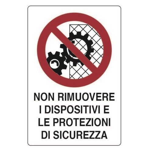 CARTELLO NON RIMUOVERE DISPOS. DI SICU