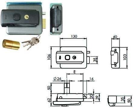 SERRATURA CANCELLO APPLICARE REVERSIBILE ELETTRICA 52N ISEO VERN C.TONDO FISSO SCR+ PULSANTE E.MM 50/80 DX/SX