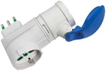 ADATTATORE SPINA CIVILE 16A A PRESA INDUSTRUIALE + SCHUKO 2P