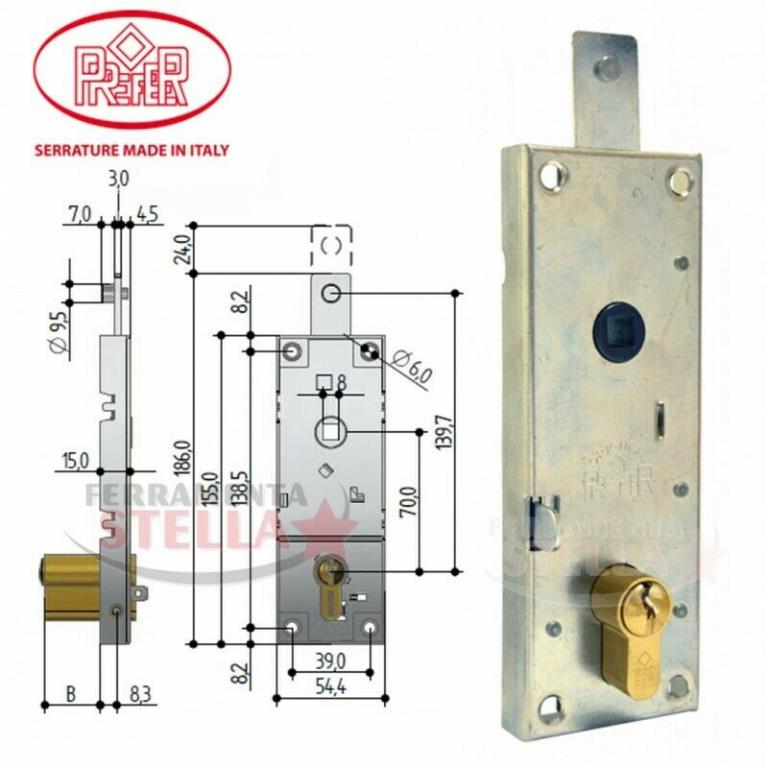 SERRATURA PER PORTE BASCULANTI CILINDR