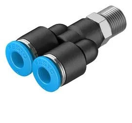 RACCORDO A Y GIREVOLE 1/4 MASCHIO DOPPIA USCITA D.6