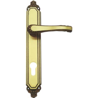 MANIGLIA EXPORT PLACCA FORO SAGOMATO OTTONE BRONZATA SFUMATA Q.8 MM 90