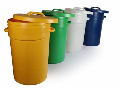 BIDONE SPAZZ. 70LT C/COPERCHIO A VITE NE