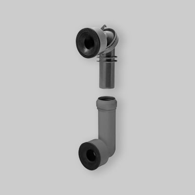 KIT CURVA TECNICA TELESCOPICA ED ORIENTABILE D 32 PER TUBO CACCIATA