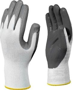 GUNATI IN NYLON AZZURRO SPALMATO NITRILE GRIGIO AB37 TOP  TAGLIA 8