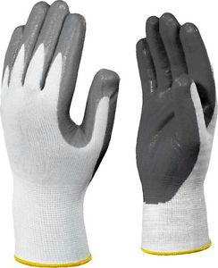 GUNATI IN NYLON AZZURRO SPALMATO NITRILE GRIGIO AB37 TOP  TAGLIA 11