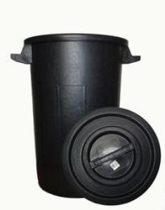 BIDONE SPAZZATURA 100 LT NERO C/COPERC