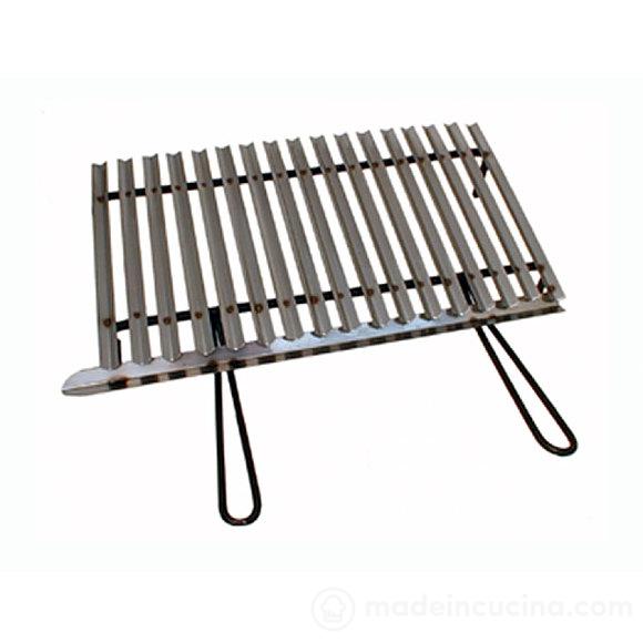 GRATICOLA C/RECUPERO GRASSI ACCIAIO INOX 80X45 2 MANICI