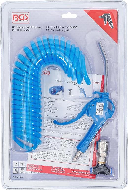 PISTOLA SOFFIAGGIO ARIA PIU TUBO A MOLLA E RACCORDI PER CAMION
