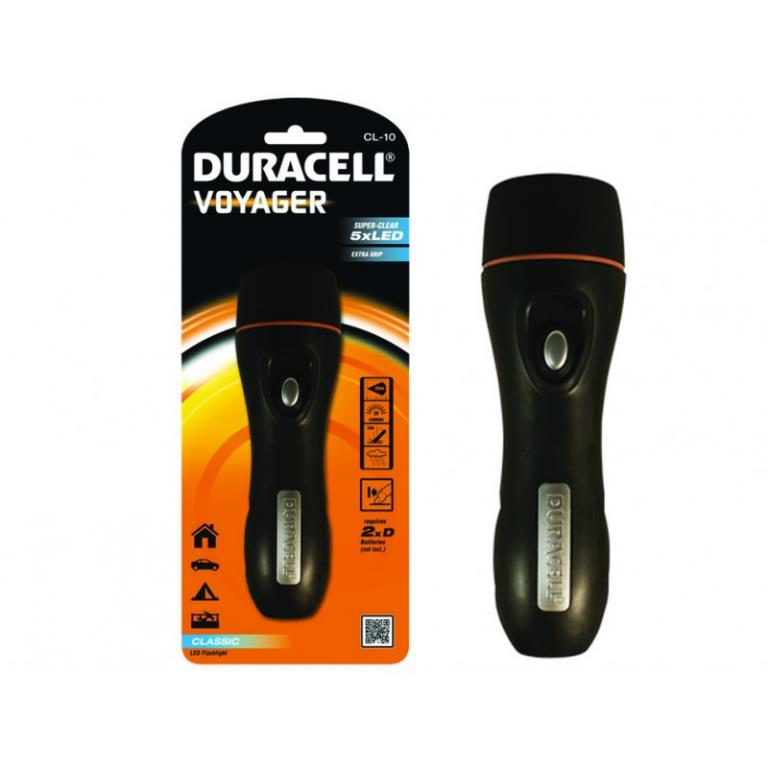 TORCIA LED VOYAGER CLASSIC CL-10 DURACELL 10 LUMEN FASCIO LUMINOSO 25 MT