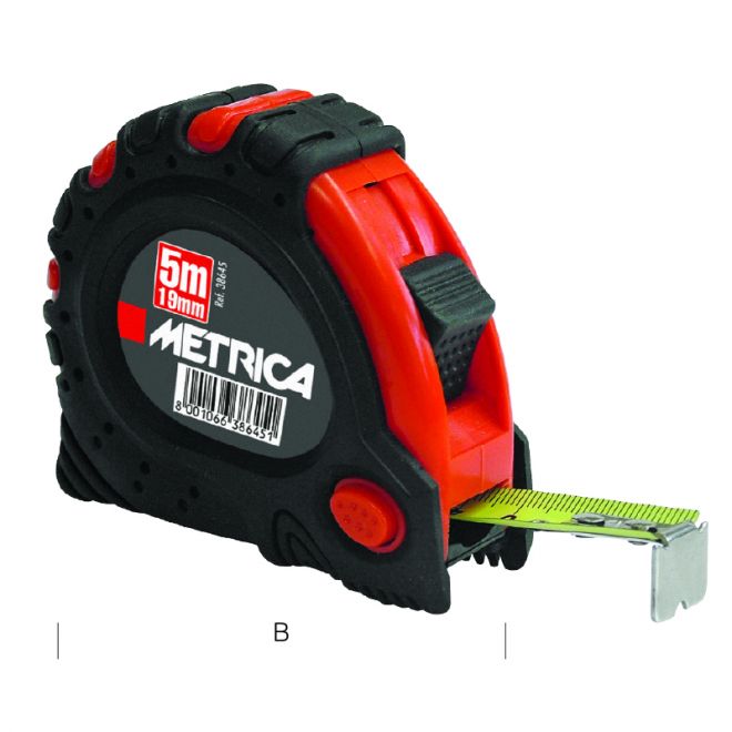FLESSOMETRO 5 MT 3 BOTTONI NASTRO 19MM