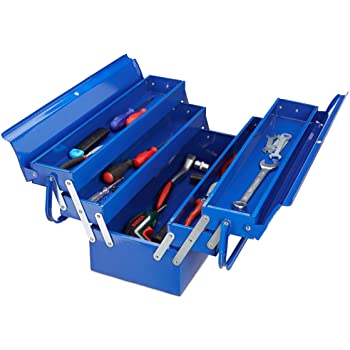 CASSETTA PORTAUTENSILI 5 SCOMPARTI IN METALLO ALTE  cm.43x21x21h.