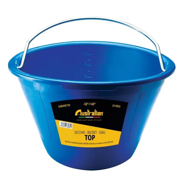 SECCHIO MURATORE BLU TOP IN PLASTICA RIGIDO ANTIURTO CON MANICO IN FERRO MM8