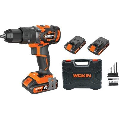TRAPANO A PERCUSSIONE BATT GP20V 620160 WOKIN VOLT 20X2 AH 2,0 + ACCESSORI + VALIGIA