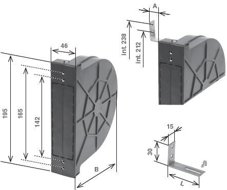 CASSETTA INCASSO X AVVOLGIBILI 165 MM