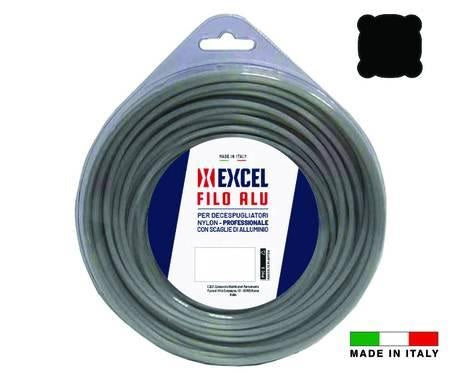 FILO NYLON DECESPUGLIATORE QUADRO CON OSSIDO DI ALLUMINIO MM 4 MT 30