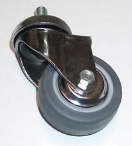 RUOTA 60/24 GIREVOLE C/PERN M 8X30 GOMMA GRIGIA