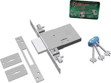 SERRATURA FASCIA INFILARE 2003 SECURMAP SECUREMME B.Q ZINC F.MM 25 DM M4 TRIPL H.MM 73 E.MM 60
