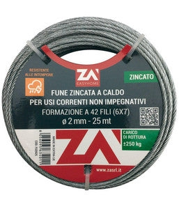 FUNE METALLICA 1.8 MM 49 FILI ROTOLO 9 MT