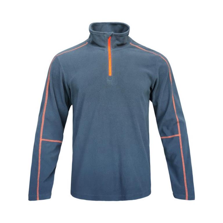 PILE GRIGIO 100% POLIESTERE CON MEZZA ZIP PESO GR 150/M2 TAGLIA XXL