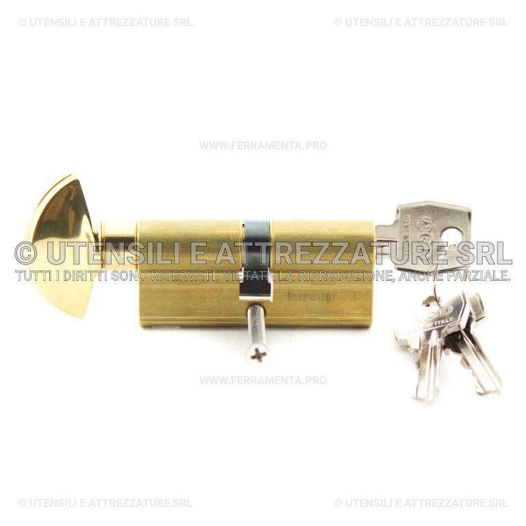 CILINDRO EUROPEO 5CH. OTTONE CROM. SATIN. 80 MM 35+45