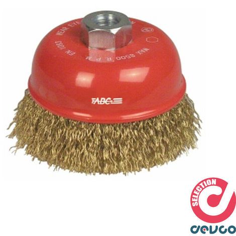 Spazzola acciaio tazza foro filettato M14 diam. 60