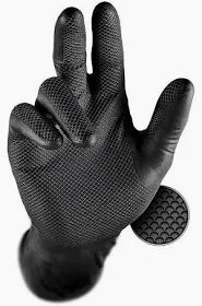 GUANTI MONOUSO NITRILE NERO ZIGRINATO TG XXL CONFEZIONE PZ 50