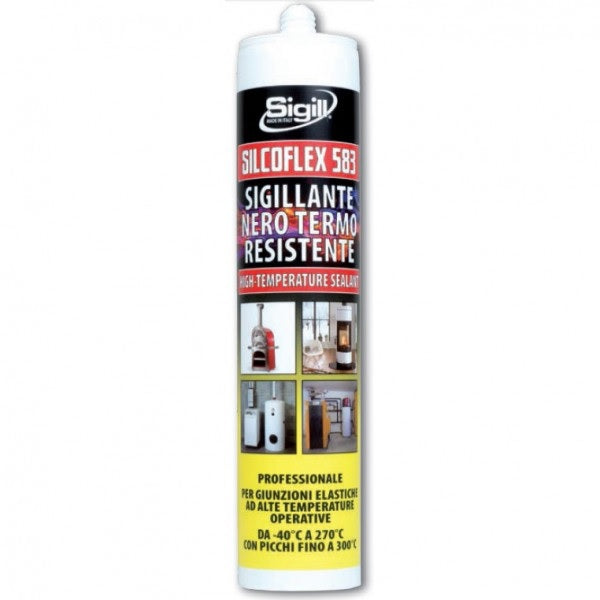 SILICONE ACETICO ALTE  TEMPERATURA NERO 300 ML SICOFLEX 583