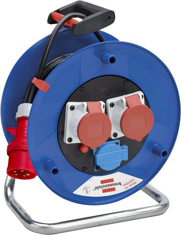 AVVOLGICAVO ST GATANT 30 MT CON 2 PRESE 380 V 16A 1 PRESA 230V CON SPINA 380V 5 POLI 16 A  BRENNENSTHUL 1134766