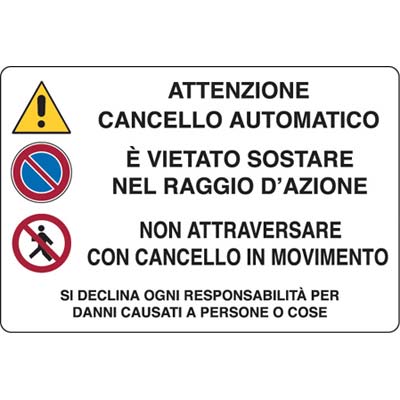 CARTELLO CANCELLO AUTOMATICO