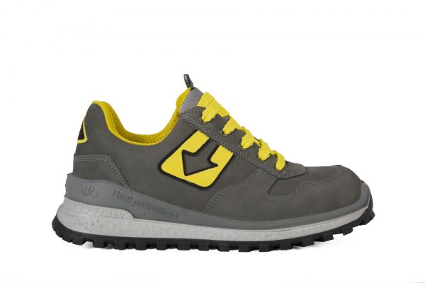SCARPA BASSA LEWER N°41 BERLINO PELLE FIORE NUBUCK IDROREPELLENTE PUNTALE ALLUMINIO E LAMINA IN COMPOSITO COLORE GRIGIO