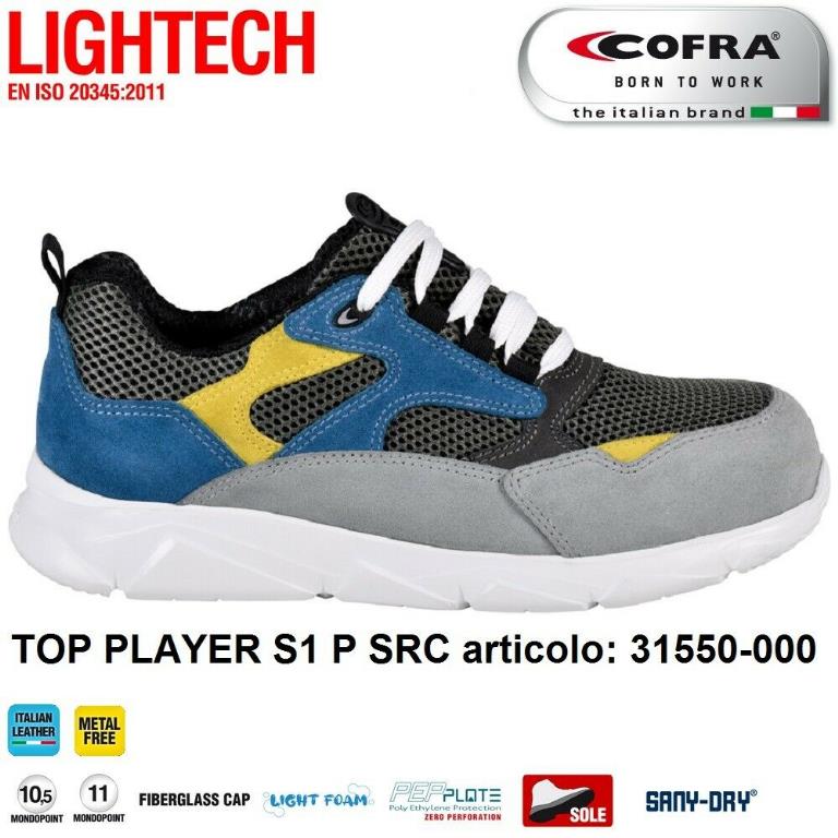 SCARPA COFRA BASSA TOP PLAYER ULTRA LEGGERA S1P SRC N° 44