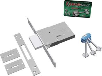 SERRATURA FASCIA INFILARE 2001 SECURMAP SECUREMME B.Q ZINC F.MM 25 DM M4 H.MM 73 E.MM 60