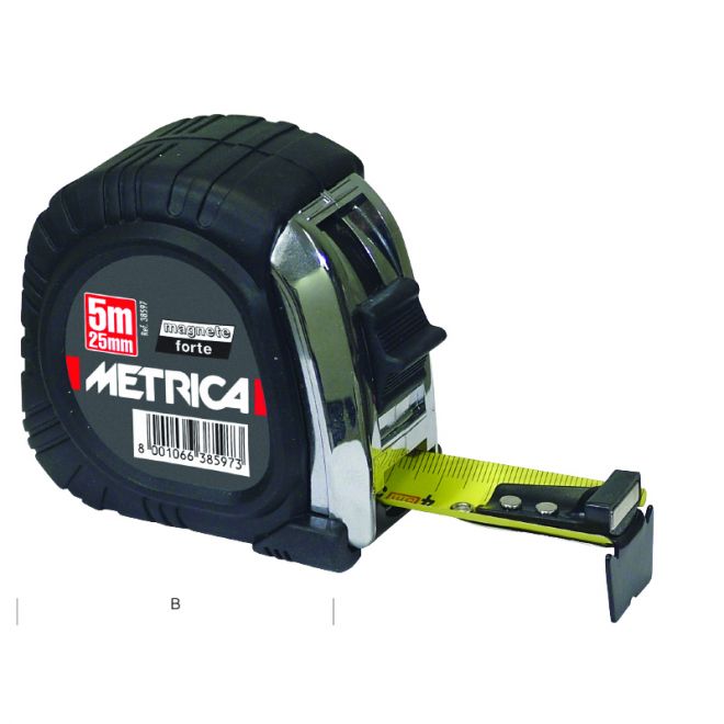 FLESSOMETRO 5MT NASTRO 25MM CON MAGNETE METRICA MOD.METRICA MAGNETE FORTE 38597