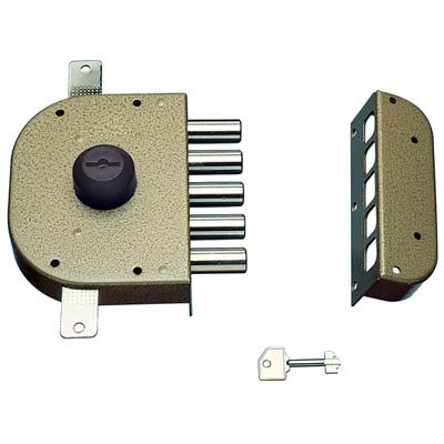 SERRATURA LEGNO APPLICARE 3200 CR A POMPA 4 MANDATE TRIPLICE CHIUSURA ENTRATA 60 MM SX