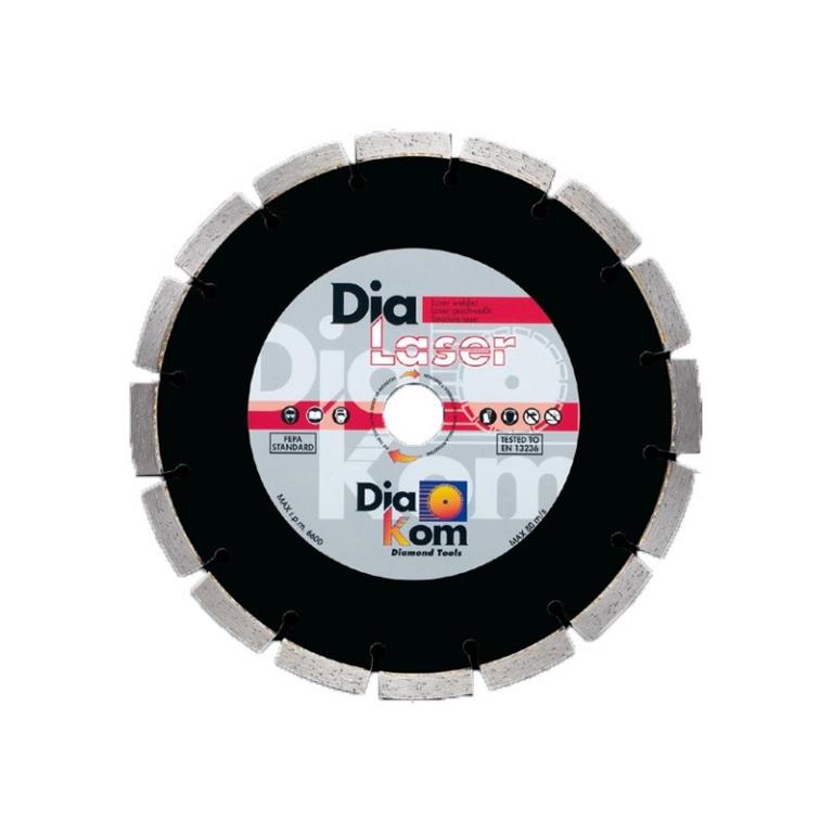 DISCO DIAMANTATO DIALASER ABRA DIAKOM CORONA A SETTORI SALDATI A LASER H 10MM   D. 115 MM