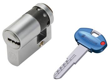 MEZZO CILINDRO SAGOMATO K2 3200-M SECUREMME CROMO SATINATO CHIAVI 3 MM 40 30+10