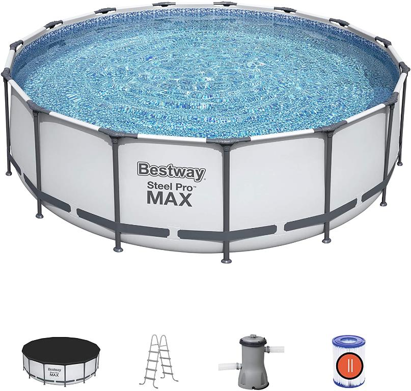 PISCINA STEEL PRO MAX 56438 TONDA BESTWAY CON FILTRO LT/H 3028 CM 457 H. 122