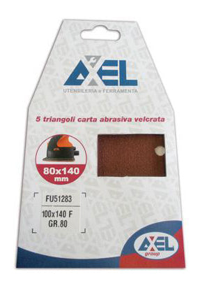 CARTA ABBRASIVA AXEL GR.120 A  TRIANGOLO VELCRATO 100X40 PZ 5