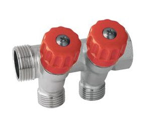 COLLETTORE 3/4X1/2X16 2 VIE ROSSO C/RACC