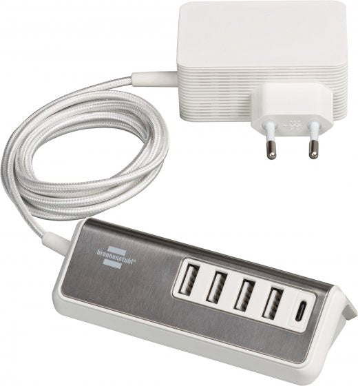 MULTIPRESA BRENNENSTUHL 1508230 CON 4 USCITE USB TIPO A + 1 USCITA TIPO C , CAVO ALIMENTAZIONE  1,5 MT