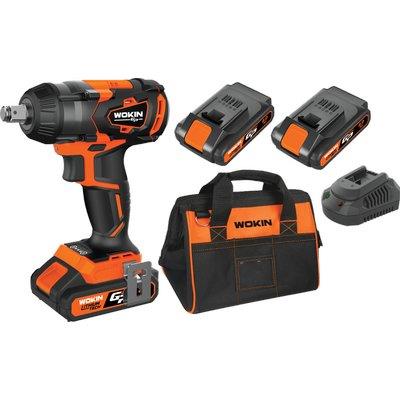 AVVITATORE IMPULSI ATTACCO 1/2 A BATTERIA GP20V 620335 WOKIN VOLT 20X2 AH 2,0 BRUSHLESS + BORSA