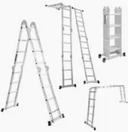 SCALA ALLUMINIO MULTIPOSIZIONE 4 ELEMENTI DA 3 GRADINI ALTEZZA ESTESA 2.29MT