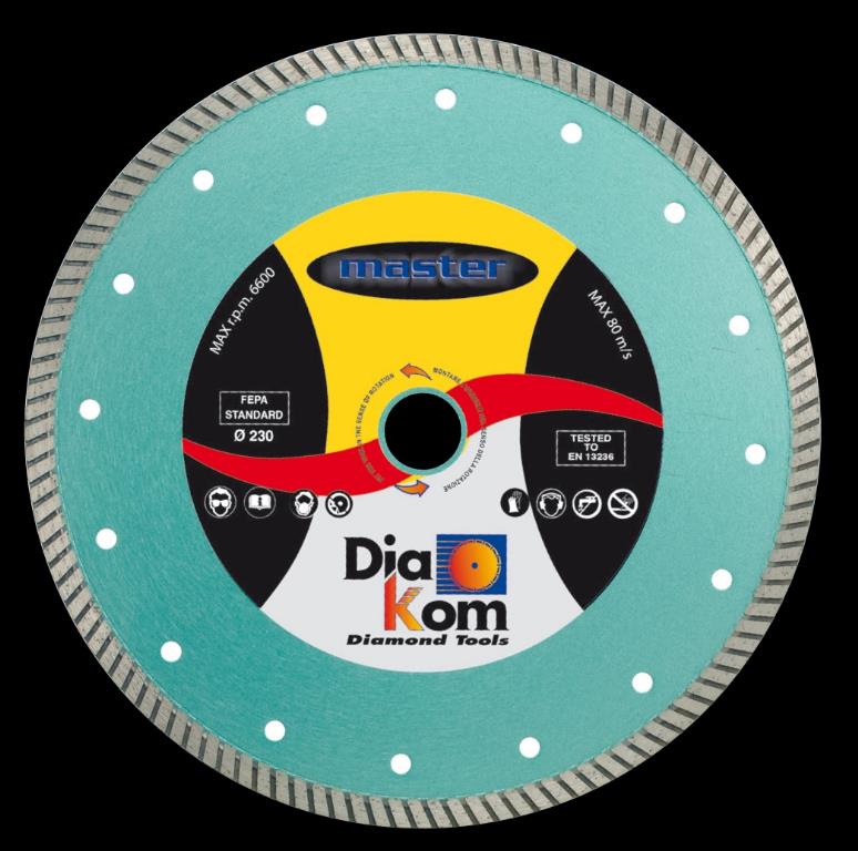 DISCO DIAMANTATO DIATURBO MASTER DIAKOM CORONA CONTINUA ZIGRINATA H 10 MM D. 230 MM