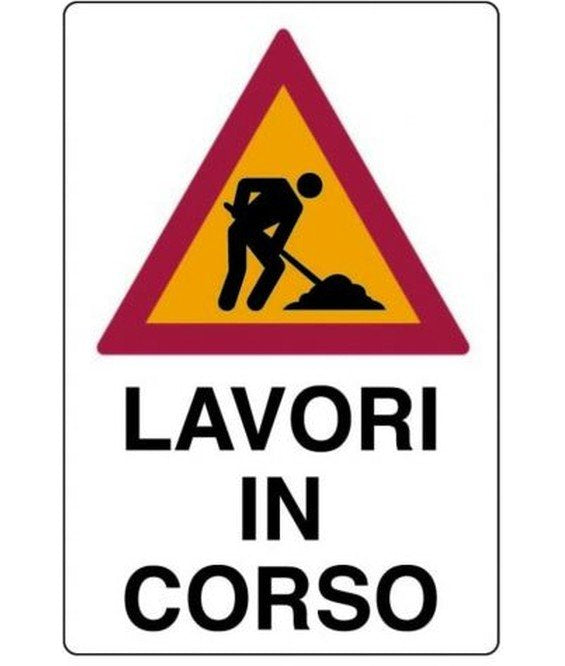 CARTELLO LAVORI IN CORSO 40X60 IN POLIONDA
