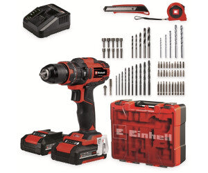 TRAPANO AVVITATORE CON PERCUSSIONE 18 V CON 2 BATTERIE + 64 ACCESSORI TE-CD 18/40 LI-i EINHELL 2 BATTERIE