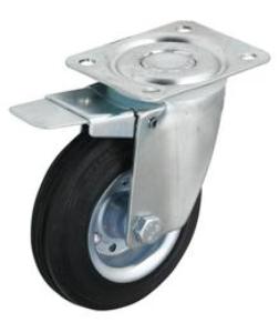 RUOTA 200 P/G GOM NERA C/FRENO 350/FR.R