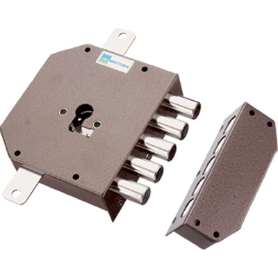 SERRATURA LEGNO APPLICARE 38620 MOTTURA CILINDRO SAGOMATO 2 MANDATE TRIPLICE CHIUSURA  ENTRATA 63 MM DX